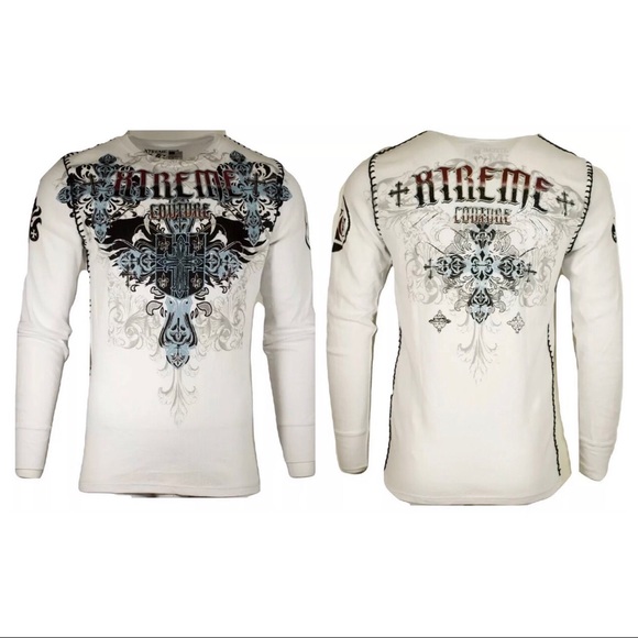 Xtreme Couture By Affliction Men's Thermal Shirt - Carnivore Y2K Graphic, Regular Fit - View #6
